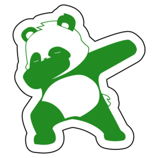 Dabbing Panda Sticker (Green)